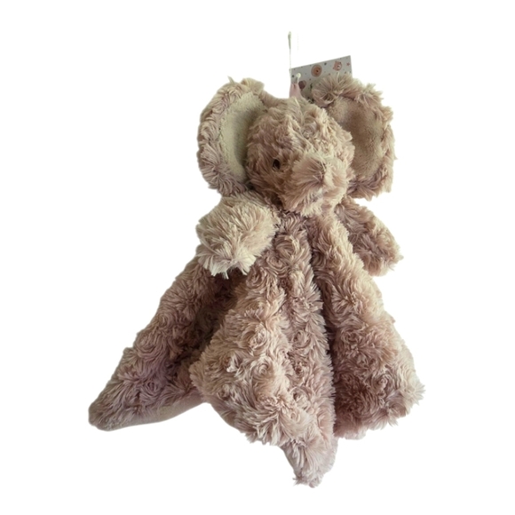 Oobles Danbar Pink Cream Elephant Fur Security Baby Blanket - Picture 4 of 4